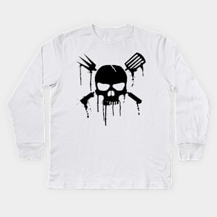 BBQ skull Kids Long Sleeve T-Shirt